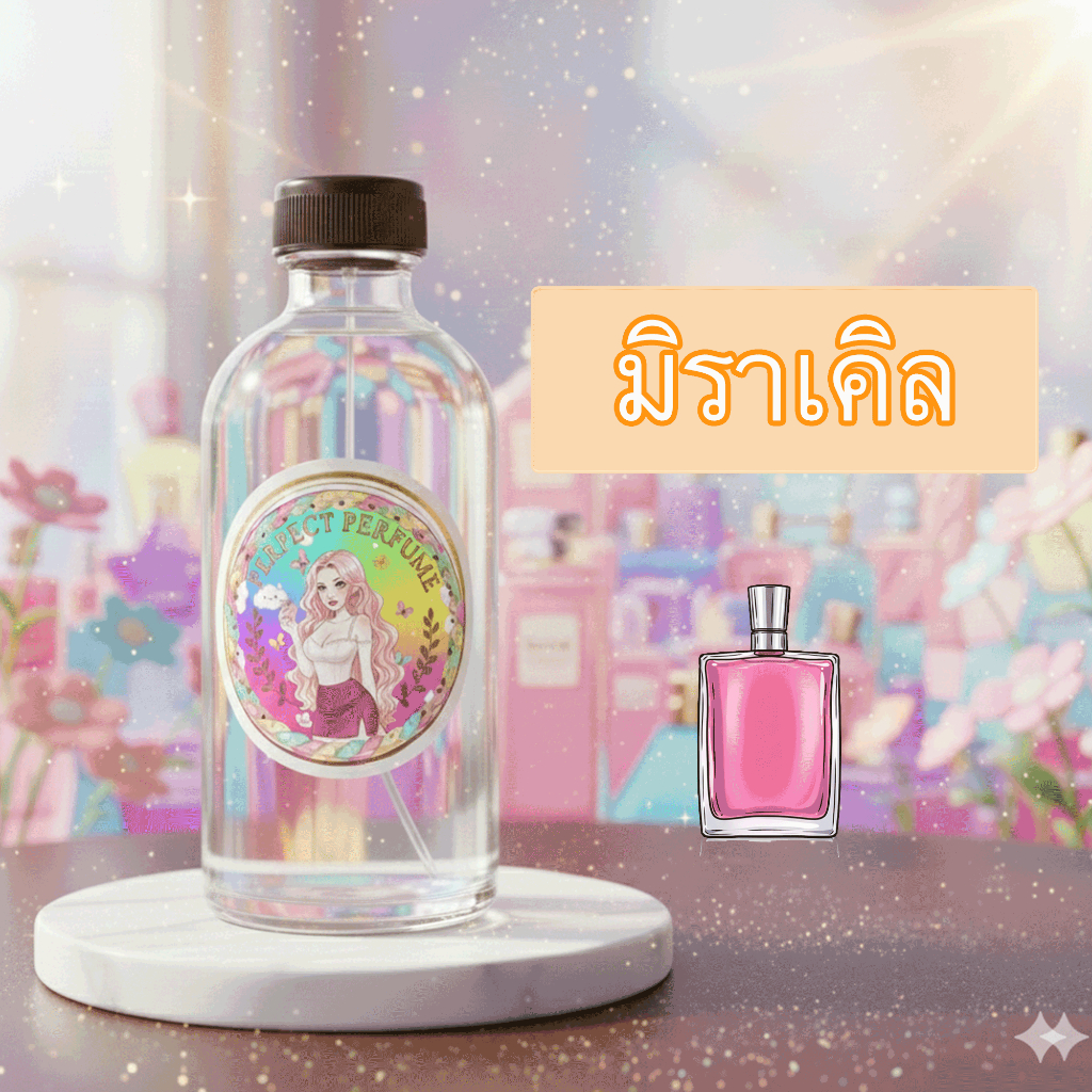 มิราเคิล น้ำหอมพร้อมใช้ ปริมาณ 125 ml. แถมฟรีขวดสเปร์ย 10 ml. 1 ขวด