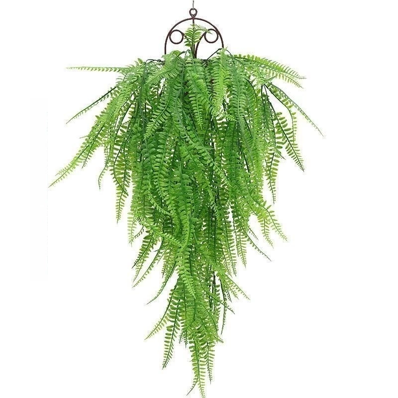 ต้นไม้เทียมเปอร์เซียสีเขียว ใบไม้เทียม ทำจากพลาสติก สามารถแขวนประดับผนังบ้านและสวนได้ DIY ของแต่งห้อง thumbnail 7
