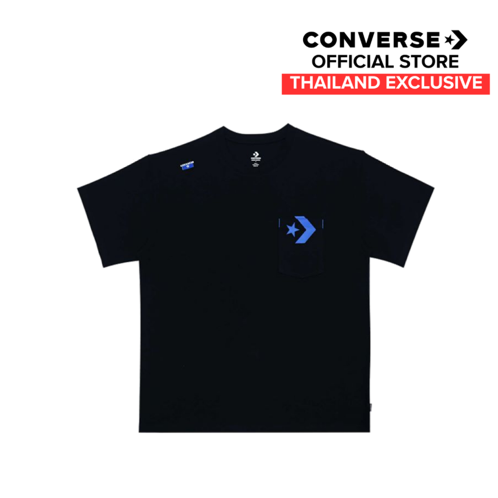 CONVERSE เสื้อยืด CHEVRON OF ADORNMENT OS TEE BLACK ผู้ชาย 1230005AU_F5BKXX