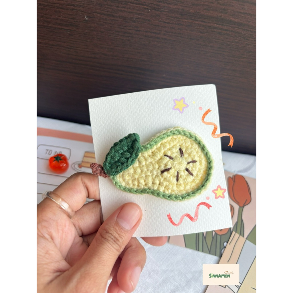 กิ๊บติดผมถักโครเชต์น่ารัก🍐🥕✨พร้อมส่ง