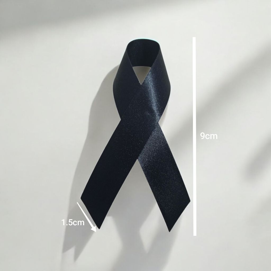 พร้อมส่ง🤍🖤โบว์ริบบิ้นไว้อาลัย งานสวยทุกชิ้น ริบบิ้นสวยอยู่ทรง ร้านส่งเร็ว🇹🇭 - รูปที่ 2