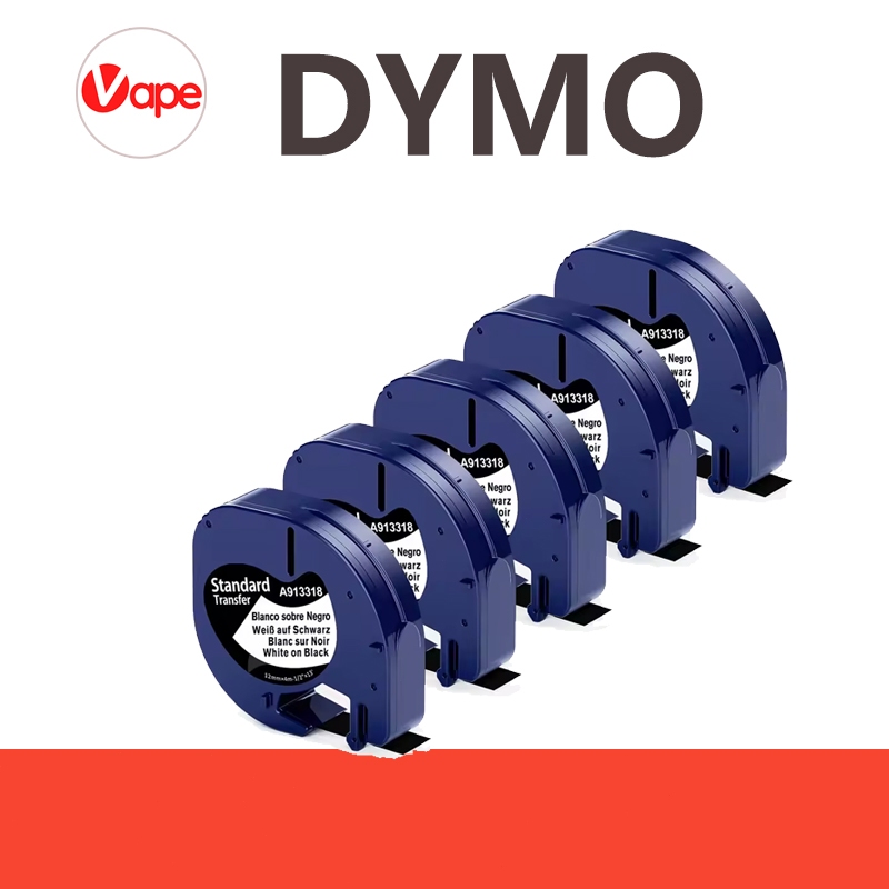 เทปพิมพ์ฉลาก Dymo 12mm สีขาว สีดำ สีเหลือง ใช้ได้กับ Dymo LetraTag LT-200B LT-100H LT-100T LT-110T Q