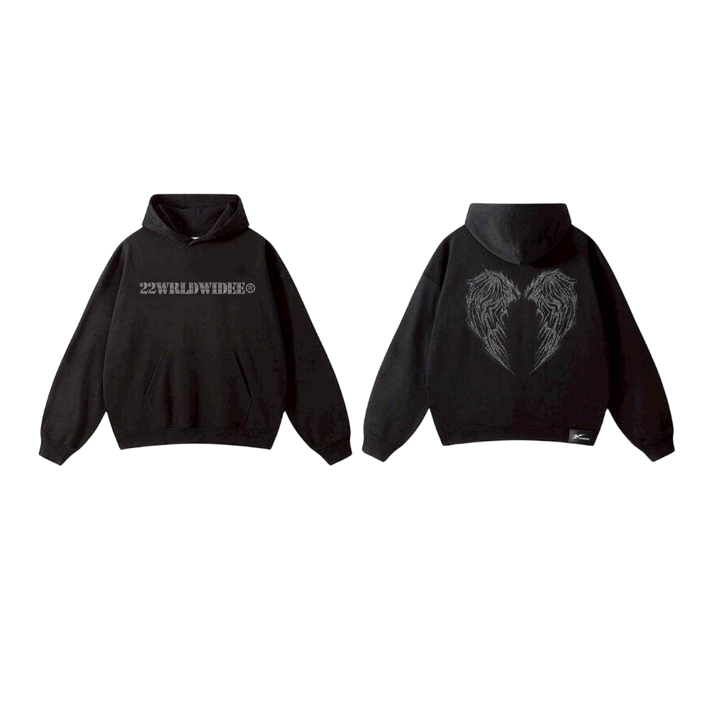 ( จัดส่งด่วน 1 วัน!) 22wrldwidee Blink Blnik Angel Hoodie เสื้อกันหนาวฮู้ดดี้ คอลเลคชั่นใหม่ เพชรแน่นๆ (OC133)