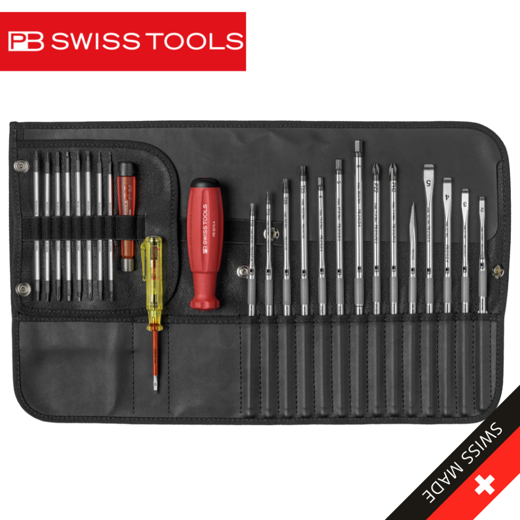 PB SWISS TOOLS ชุดไขควง ชุดใหญ่ พร้อมซองหนัง 31 ตัว/ชุด No.PB 8515