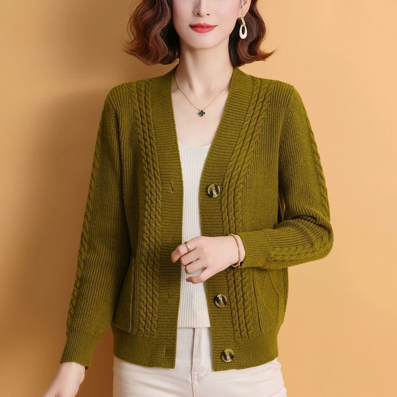 M-6XLเสื้อกันหนาวคนแก่✨เสื้อคลุมสุดชิค💘เสื้อคาร์ดิแกนแม่ สีพื้น แฟชั่นใหม่ มีสองกระเป๋า เสื้อหนาวไหมพรม ผ้านิ่มมากใส่สบา - รูปที่ 2