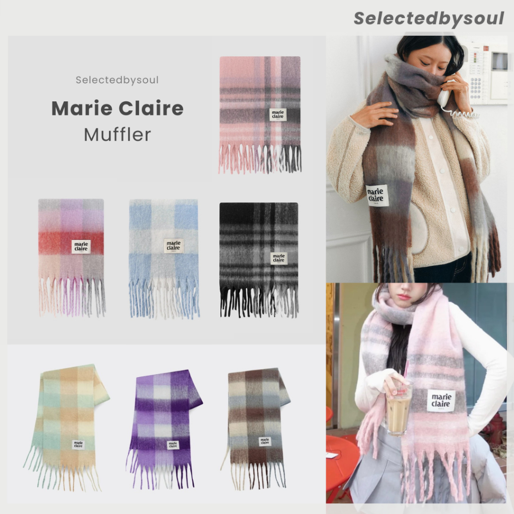 [พร้อมส่ง/โค้ดส่วนลด25%] Marie Claire Muffler ผ้าพันคอ สินค้าของแท้100% ✨