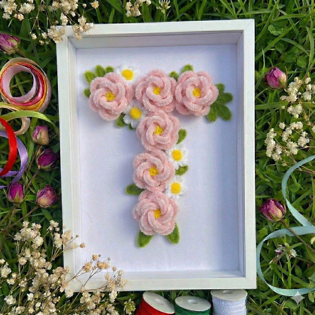 ดอก DIY จากลวดกำมะหยี่ตามชื่อย่อ | ดอกไม้ปลอม ดอกไม้ประดิษฐ์ thumbnail 7