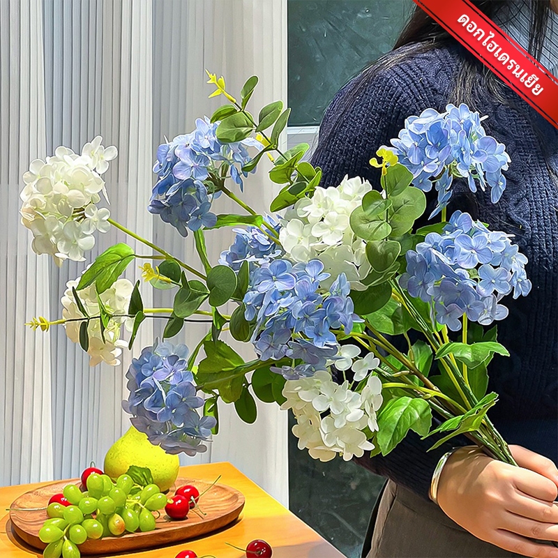 ดอกไฮเดรนเยียประดิษฐ์ สวยเหมือนจริง – ดอกไม้ปลอมคุณภาพสูง สำหรับแต่งบ้าน ห้องนั่งเล่น และโต๊ะทำงาน - รูปที่ 7