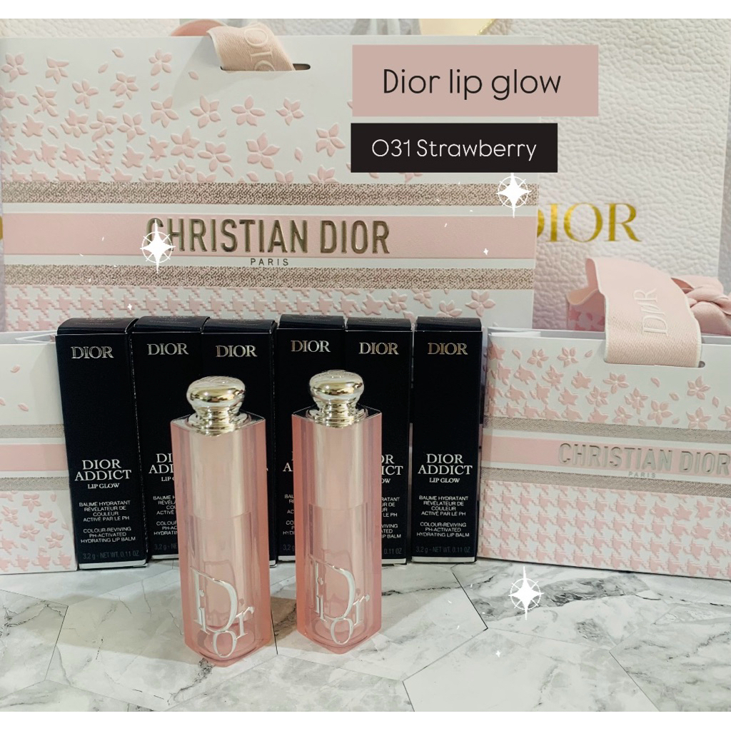 พร้อมส่ง แท้ แพคเกจใหม่🇯🇵สี 031 strawberry ❤️Dior Lip glow จากญี่ปุ่น🇯🇵