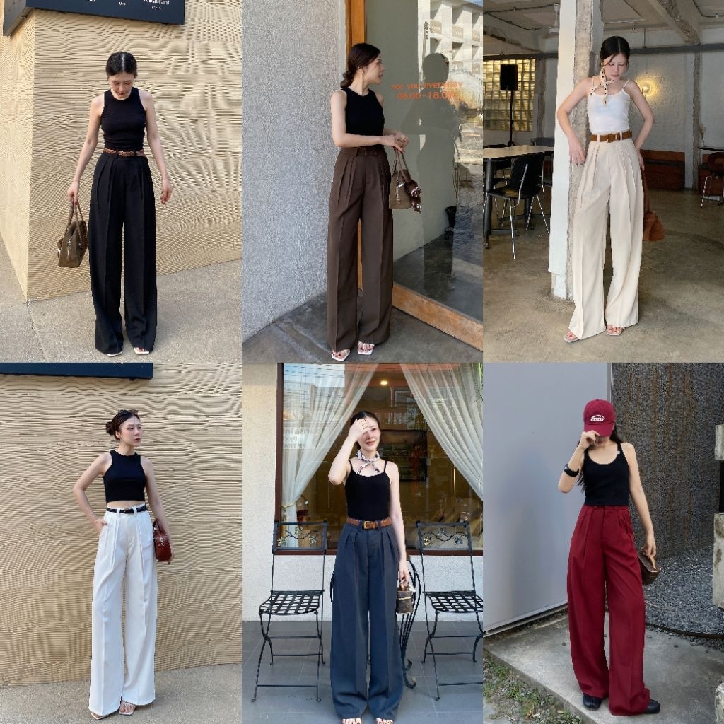 LILLY PANTS กางเกงขากระบอกใหญ่ผ้าลิลลี่🌸