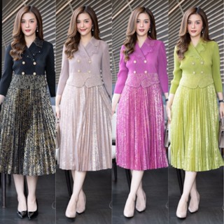 Cutie minute  รหัส PD020725  เดรสอัดพลีทงานสวยมากค่ะ ผ้ายืดไ…