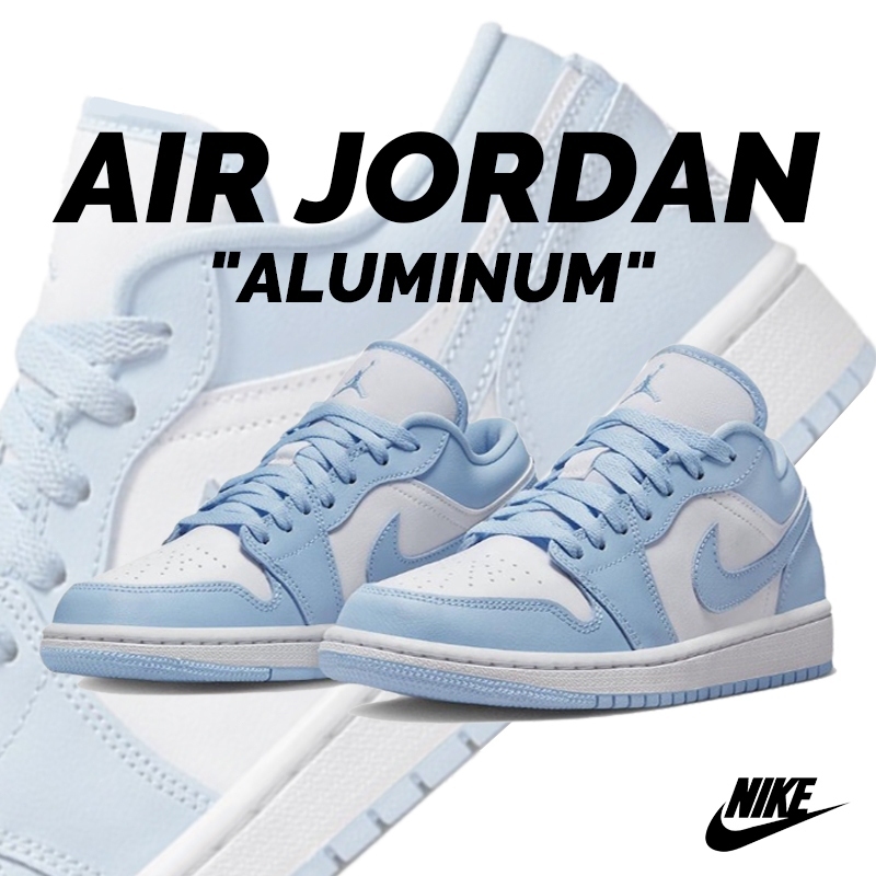 🎉พร้อมส่ง-แท้💕 Nike Air Jordan 1 Low "Aluminum" รองเท้าผ้าใบหุ้มส้นต่ำ แบบยูนิเซ็กส์ DC0774-141