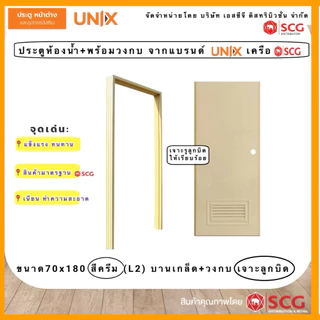 ประตูห้องน้ำPVC(ชุดบาน+ฟรีวงกบ)UNIXจากSCG ห้องน้ำบ้านพักอาศัย รุ่นนิยม ราคาประหยัดประตูห้องน้ำPVCพรีเมียม ชื้นกันปลวก