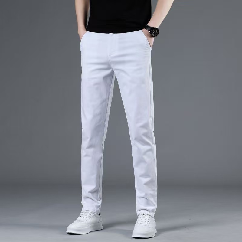 กางเกงขายาวชิโน่ ผ้ายืด ทรงกระบอกเล็ก (Slim-fit) by Normal Boy