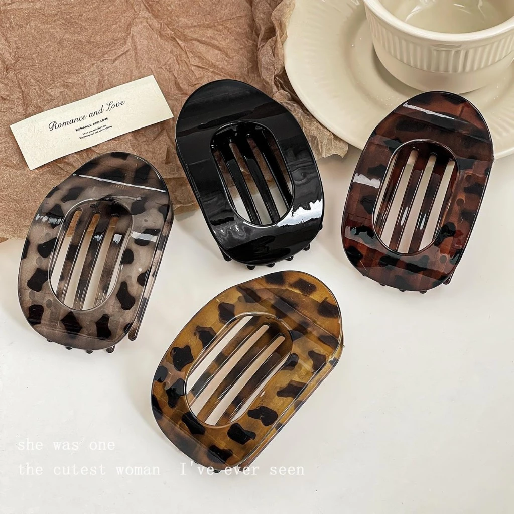พร้อมส่ง!🇹🇭 ราคา/ชิ้น Basic Loop กิ๊บทรงวงรีดีไซน์มินิมอล ลายเสือสไตล์เกาหลี ขนาดใหญ่ หนีบผมแน่น เนื้องานเกาหลี คุณภาพดี