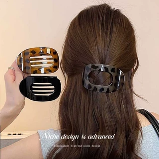 พร้อมส่ง!🇹🇭 ราคา/ชิ้น Basic Loop กิ๊บทรงวงรีดีไซน์มินิมอล ลายเสือสไตล์เกาหลี ขนาดใหญ่ หนีบผมแน่น เนื้องานเกาหลี คุณภาพดี
