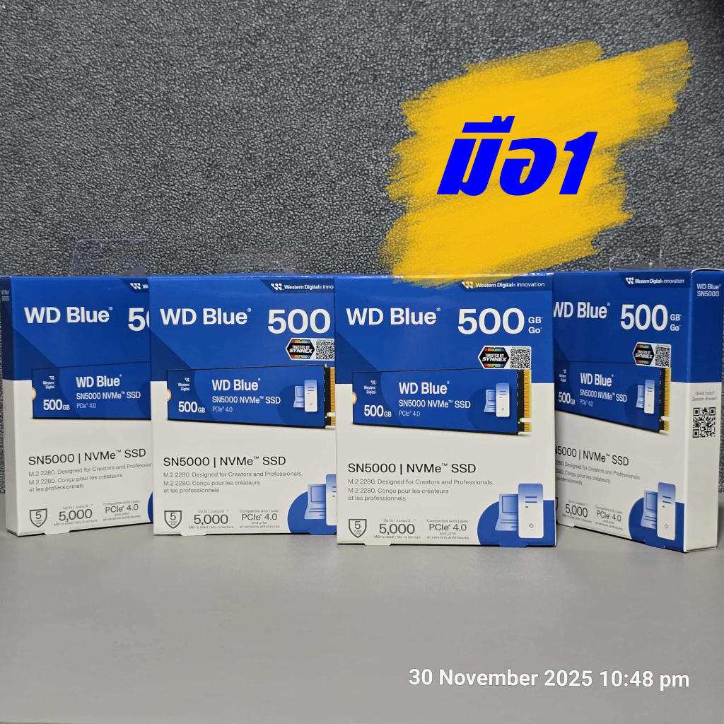 (เอสเอสดี) SSD WD BLUE SN5000 500GB PCIe 4x4/NVMe M.2 2280 ความจุ 500GB มือ1 (ยังไม่แกะกล่อง) ประกัน