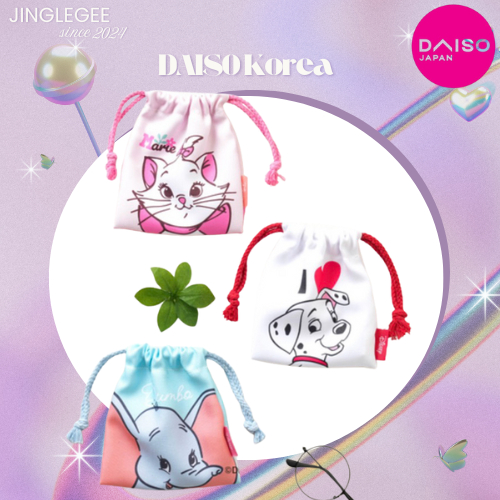 ถุงหูรูด กระเป๋าDisney Daiso Korea ถุงหูรูด Marie Dumbo Dalmatians