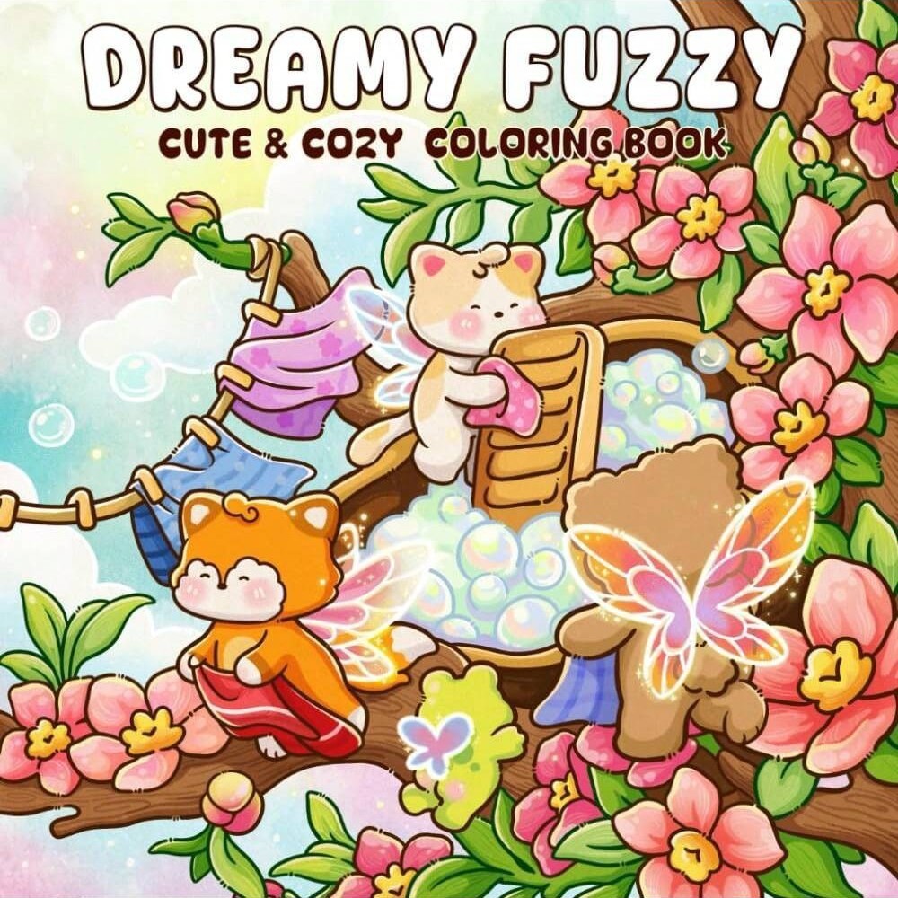 [พร้อมส่ง] NEW!! สมุดภาพระบายสี DREAMY FUZZY ภาพน่ารัก ลายเส้นชัด