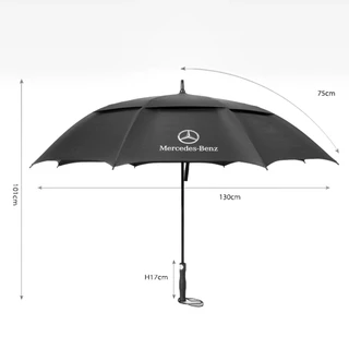 ร่มเบนซ์ ร่มกันแดดกันฝนขนาดใหญ่ แบบ2ชั้น ลดแรงรมได้อย่างดี เคลือบกันUV E24
