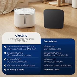 Alectric Smart Pet Water Fountain น้ำพุสัตว์เลี้ยงอัจฉริยะ รุ่น FT1-1 ประกัน 3 ปี ใช้งานง่าย