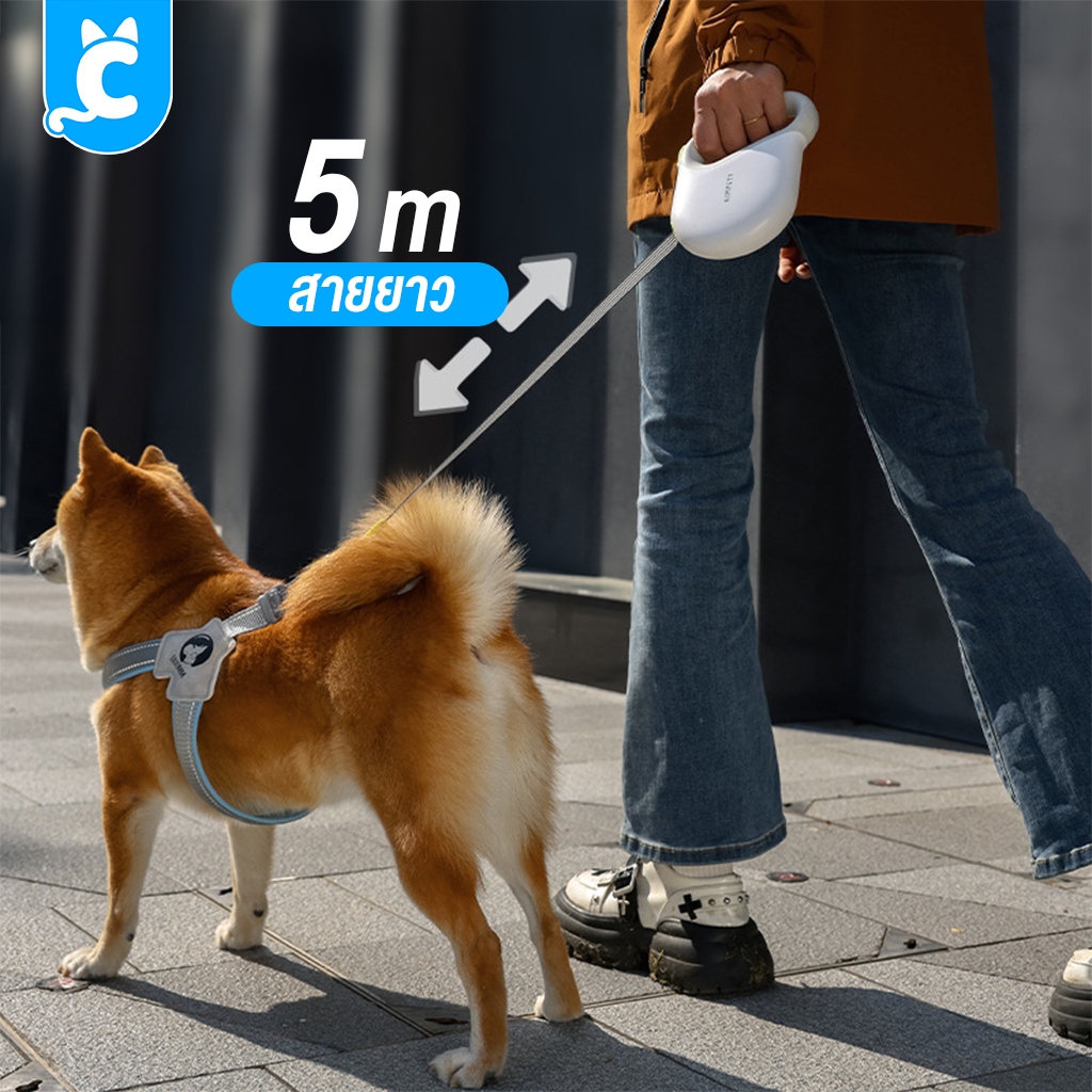 [ส่งฟรี🇹🇭] Kimpets สายจูงสปริง ยาว 5 เมตร สายจูงยืดหด สุนัข แมว พกพาง่าย Dog Leash CleverPet รูปที่ 2