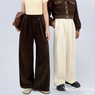VILA | CORDUROY PANTS  TM33 กางเกงขายาวทรงแบคกี้