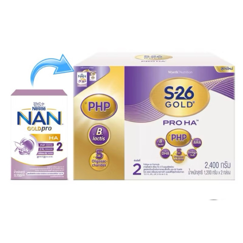 S-26 GOLD PRO HA สูตร 2 น้ำหนัก 2,400 กรัม หมดอายุ 05/06/2026
