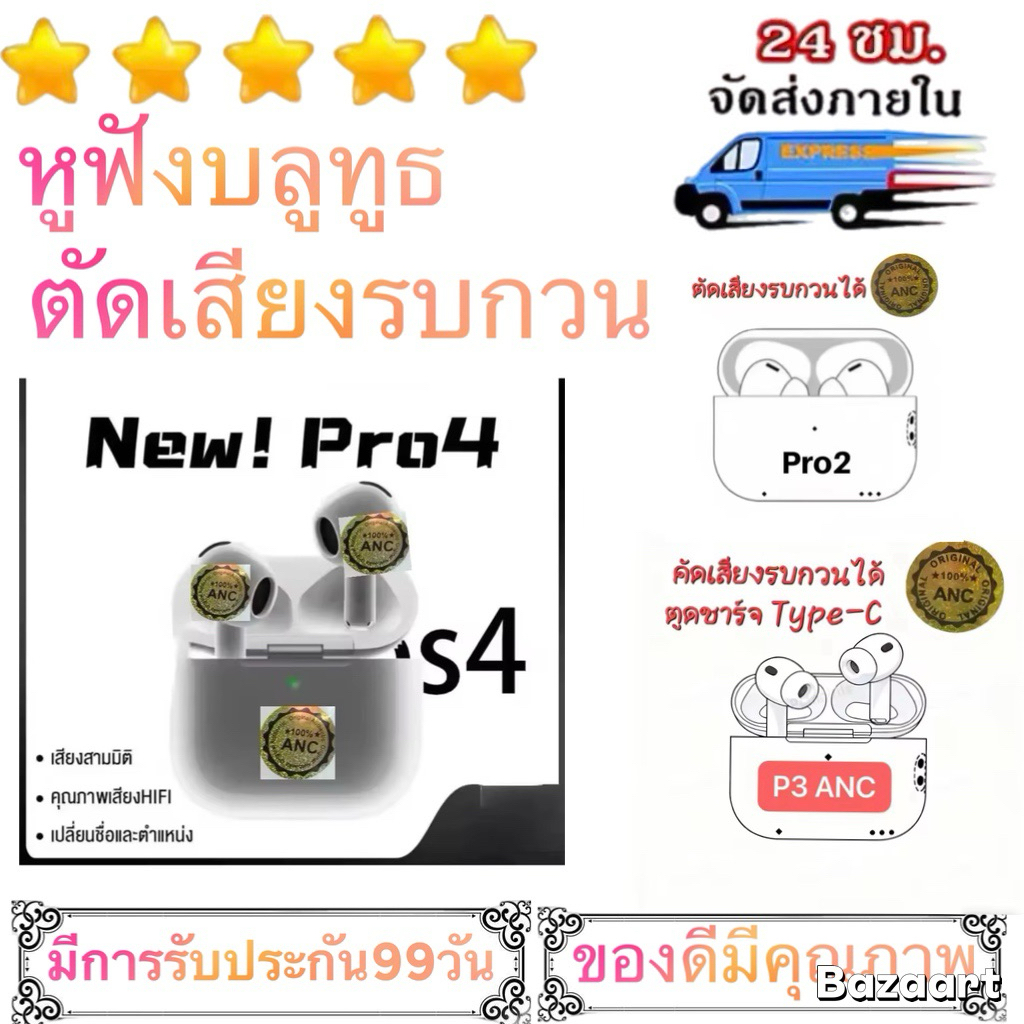 หูฟัง บลูทูธ ไร้สาย Pro 4 Anc/pro3Anc/pro2anc/pro/pro2/Grd3/ro3/G2หูฟังบลูทูธ หูฟัง InPods สําหรับ A