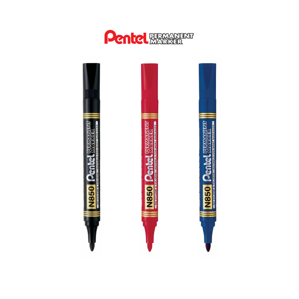 ปากกามาร์คเกอร์ รุ่น N850 หัวกลม PERMANENT จาก Pentel / ด้าม