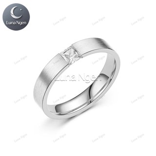 Luna Ngen แหวนเงินแท้ 925 ผู้หญิง ฝังเพชรสวิส(CZ)