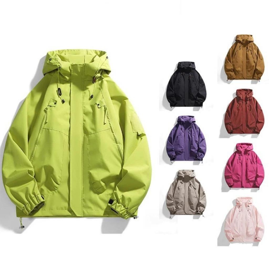 Jackets J90 แจ็คเก็ตผ้าร่ม มีฮู้ด กันลม กันแดด เนื้อผ้า2ชั้น มีกระเป๋าหน้า ซิปซ่อน ชายเสื้อปรับจั๊ม ปลายแขนสม็อค