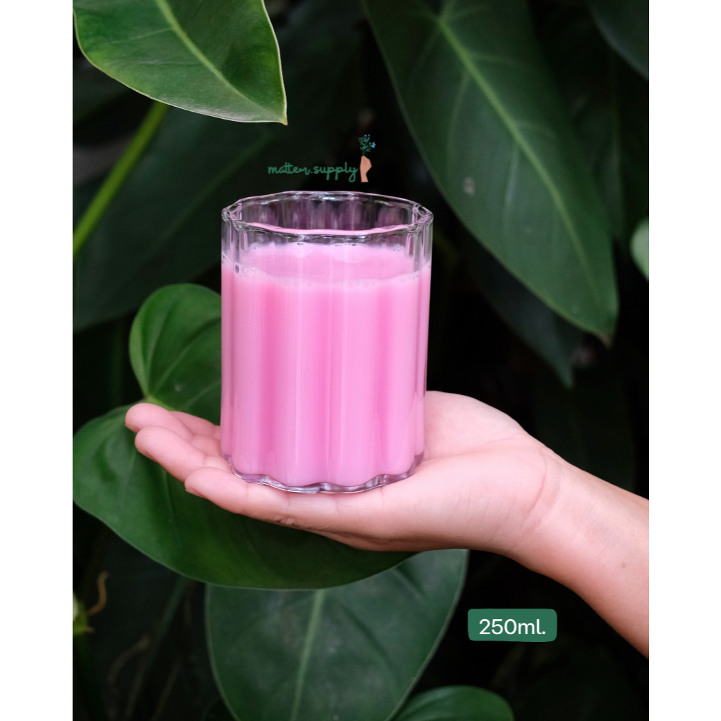 Petal glass แก้ว ใส ทรงสูง ลายลอน น้ำ กาแฟ รูปที่ 4