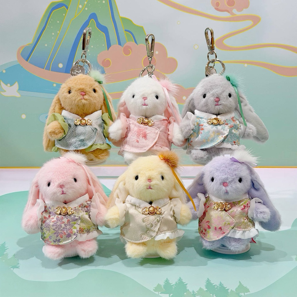 [พร้อมส่ง] พวงกุญแจตุ๊กตา Wendy Rabbit กระต่ายน้อยสีพาสเทล 6 สี พร้อมชุดโบราณสุดอลังการ ลุคคุณหนูผู้