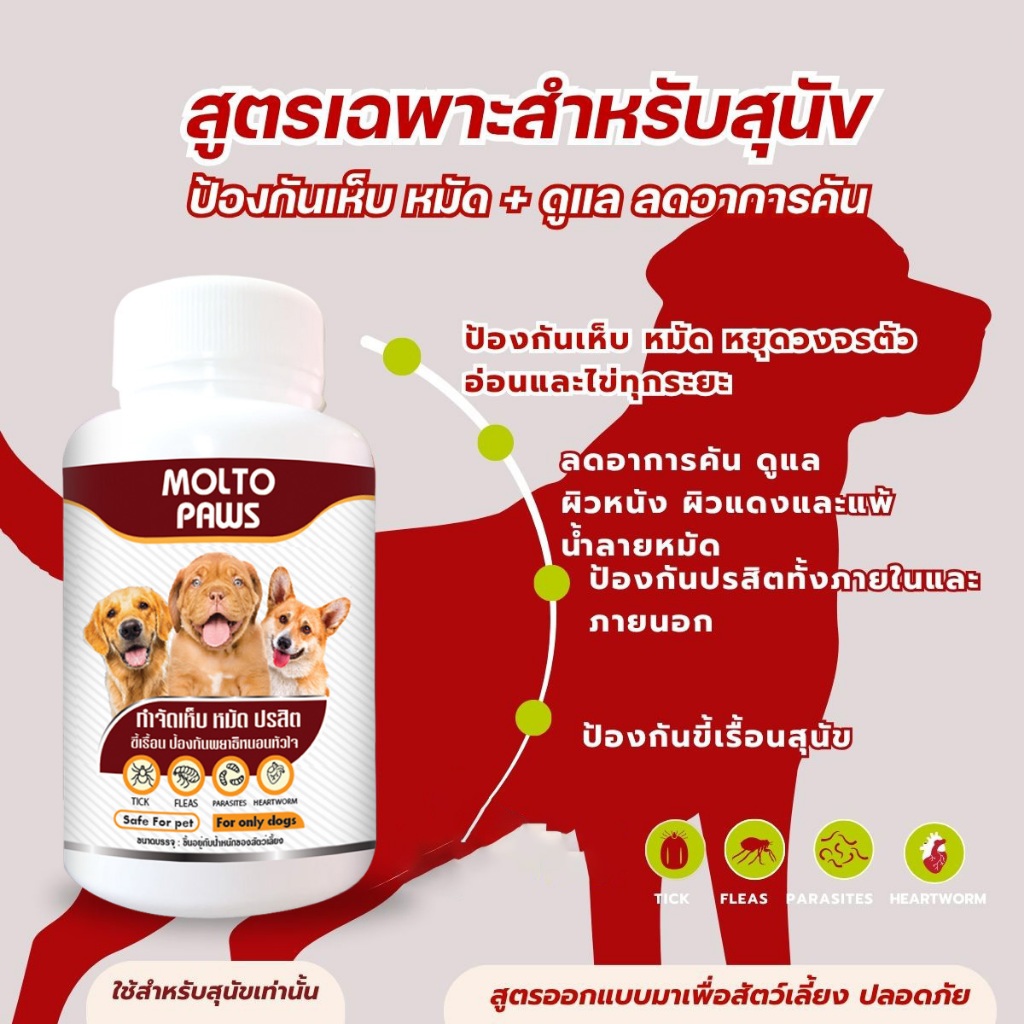 เสริมอาหารสุนัข หายเกลี้ยง เห็บ หมัด คัน ขนร่วง บำรุงสุนัข