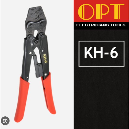 OPT รุ่น KH-6 คีมย้ำหางปลาเปลือย คีมย้ำหัวสายไฟ คีมย้ำแบบจิก แบบจิกรอยบาก
