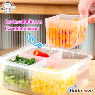 [ส่งด่วน] DODOLOVE กล่องถนอมอาหารเด็ก แบบใส (4 ช่อง / 6 ช่อง) กล่องเก็บอาหารเสริมลูกน้อย Food Grade เข้าไมโครเวฟได้