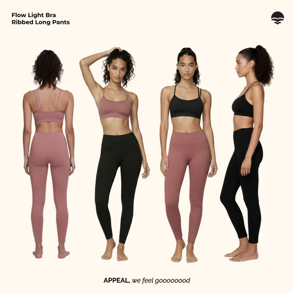 ☀️APPEAL🌳 Flow bra & Flow Pants สปอร์ตบรา มีฟองน้ำ กางเกงเลคกิ้ง กางเกงโยคะ ผ้าร่อง ใส่สบาย ซัพพอร์ตดี ASP011-012