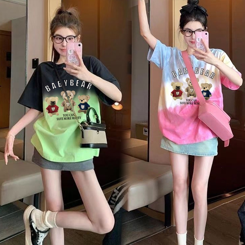 เสื้อมัดย้อมไซส์ใหญ่ อก 60 oversize เสื้อผ้าสาวอวบน่ารักๆ เสื้อโอเวอร์ไซส์ผู้หญิงวินเทจสไตล์เกาหลี ผ้าใส่สบายโมนิ่ม 3XL