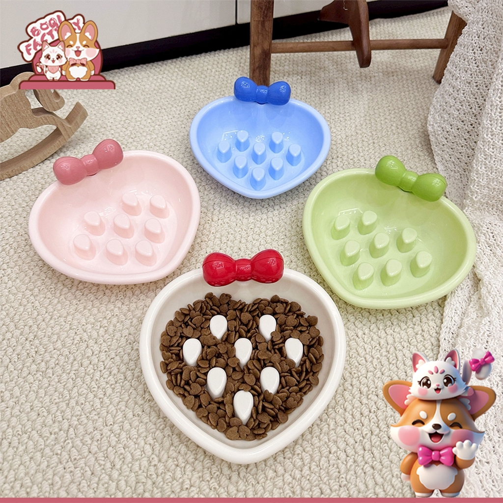 Boqi Factory ชามอาหารสัตว์เลี้ยง ชามลดการกินไว ชามอาหารฝึกให้ทานช้าลง  สุนัขและแมว Slowbowl