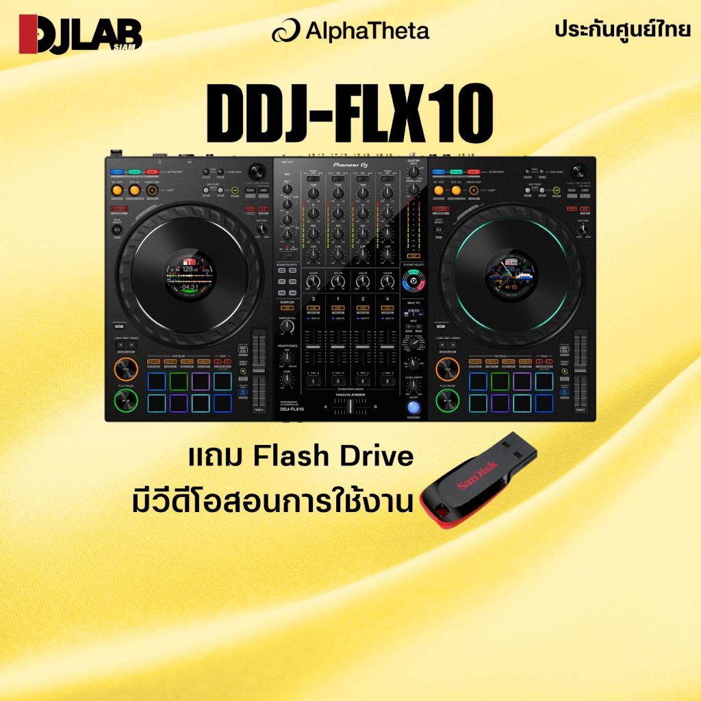 Pioneer DJ DDJ-FLX10 4-channel DJ performance controller for Rekordbox and Serato DJ Pro