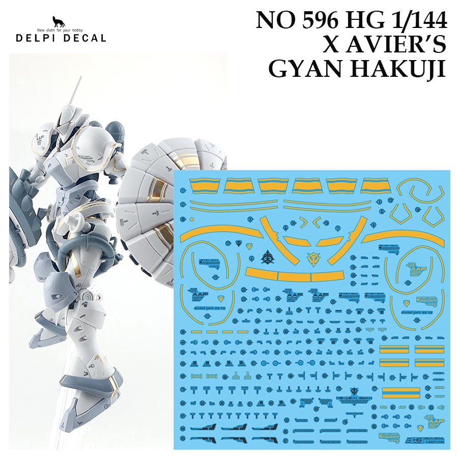 ดีคอลน้ำ [DELPI] 596 HG 1/144 XAVIER'S GYAN HAKUJI GQUUUUUUX GUNDAM WATER SLIDE DECAL