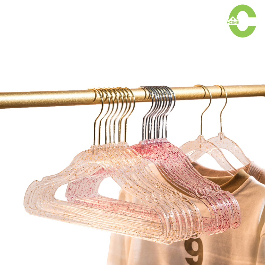 ไม้แขวนเสื้อโปร่งใส ไม้แขวนใส transparent clothes hanger น้ำหนักเบา ใช้งานได้หลากหลาย Simple Living