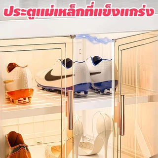 ตู้รองเท้าพับได้ ประตูแม่เหล็ก กันน้ำและฝุ่น ประหยัดพื้นที่ ความจุสูง ชั้นวางรองเท้า กล่องรองเท้าเหมาะกับคนช่องว่างจำกัด