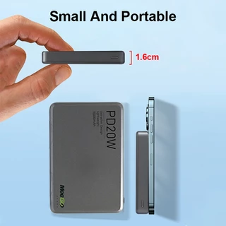 MEEGOO Magnetic Powerbank 10000mAh PD20W ชาร์จเร็วไร้สาย สำหรับ iPhone 15/16/17 Pro Max พกพาได้ สายการบินรับรอง