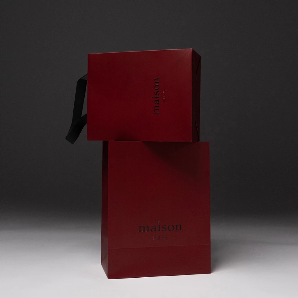 maison KEEPS | ถุง Shopping Bag | Burgundy | มีให้เลือก 2 Size