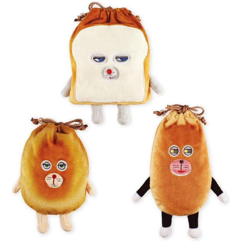 กระเป๋าเชือกตุ๊กตา Bread Thief ชุด 3 ใบ: Bread Thief, Fake Bread Thief และ Mysterious French Bread