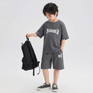 2-15 ปี เสื้อผ้าเด็กผู้ชาย เซ็ต 2 ชิ้น เสื้อ+กางเกงขาสั้นสไตล์เกาหลี ใส่สบาย สําหรับเด็กผู้ชาย