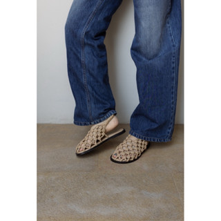 360-1 รองเท้าแตะรัดส้น ถักหนังไมโครไฟเบอร์