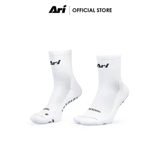 ARI ELITE TRACK GRIP RUNNING SOCKS - WHITE (AHW1669-02) ถุงเท้าวิ่ง อาริ ELITE TRACK GRIP สีขาว